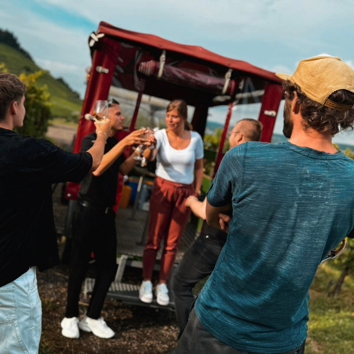 Weinprobe & Trekkerfahrt durch den Weinberg